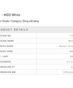 Laminate Splendor 1101-MGD-White bề mặt kính màu White