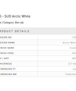 Laminate Splendor 1101-SUD-White bề mặt màu White