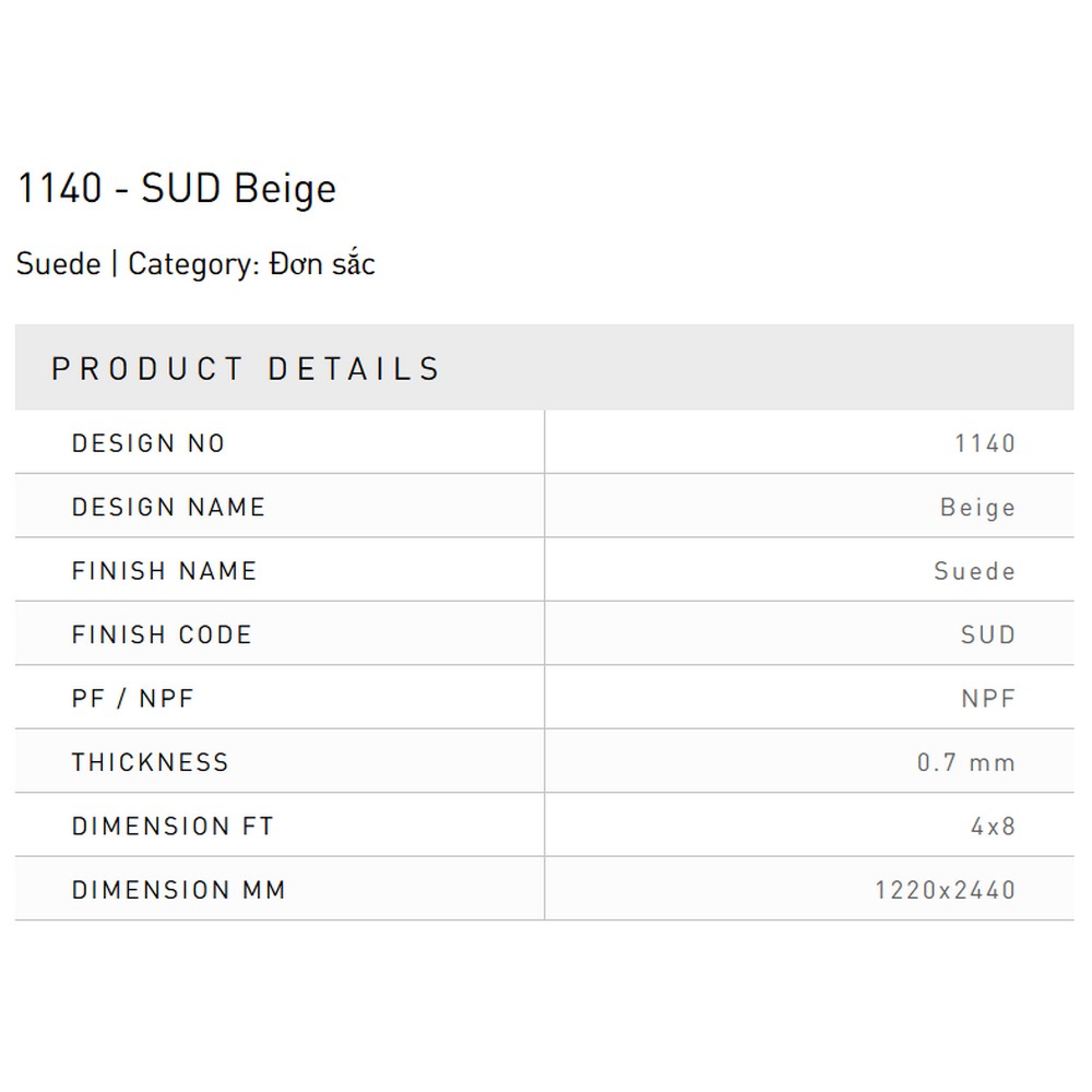 Laminate Splendor 1140-SUD-Beige bề mặt màu Beige