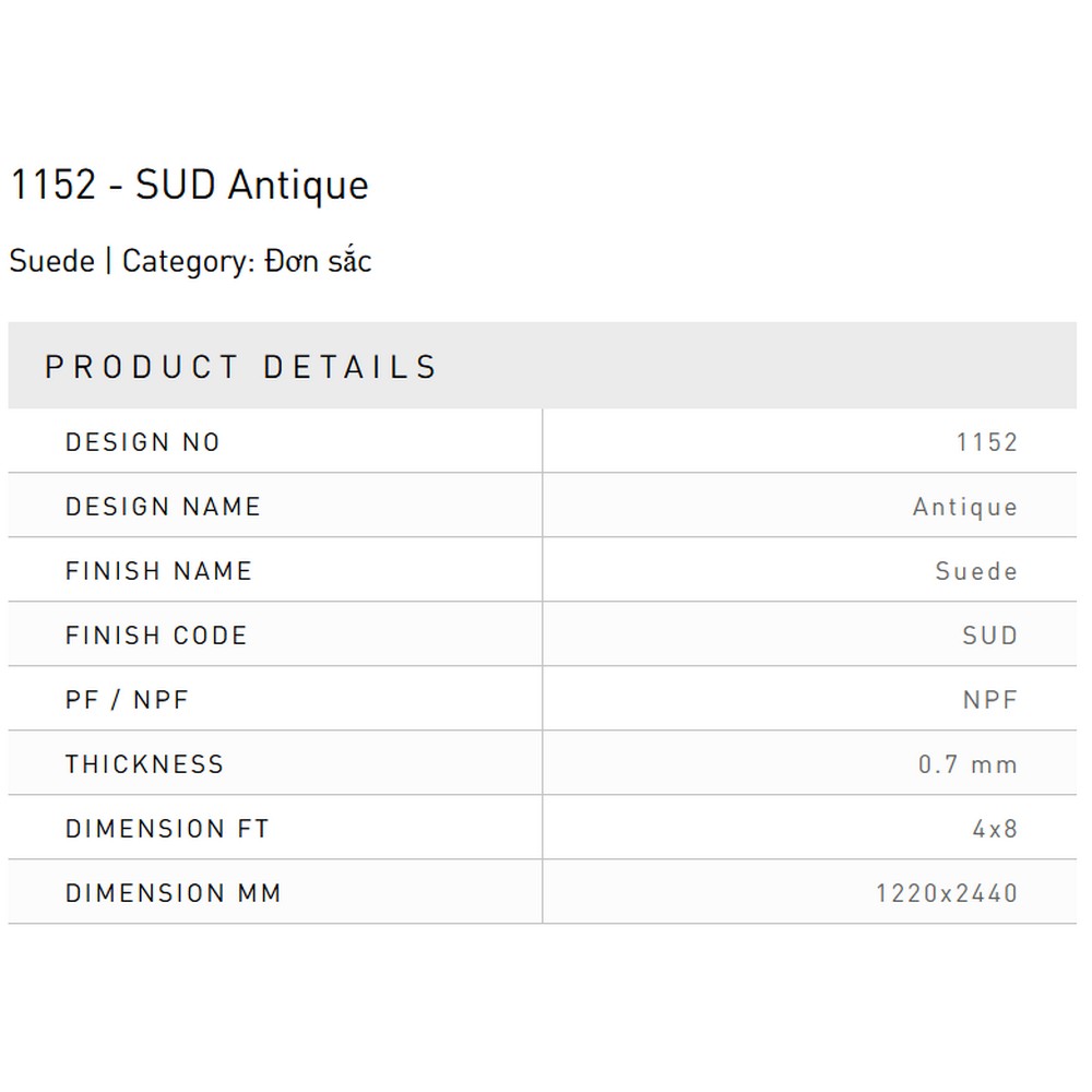 Laminate Splendor 1152-SUD-Antique bề mặt màu Antique