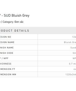 Laminate Splendor 1267-SUD-Bluish-Grey bề mặt màu Bluish Grey