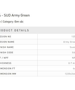 Laminate Splendor 1354-SUD-Army-Green bề mặt màu xanh Army Green