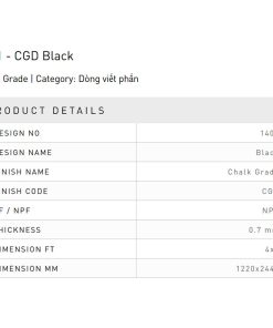 Laminate Splendor 1401-CGD-Black bề mặt màu đen sang trọng